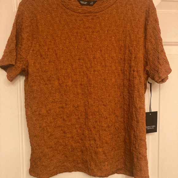 Simply Vera Vera Wang Tops - Simply Vera Vera Wang Textured Rust Tee